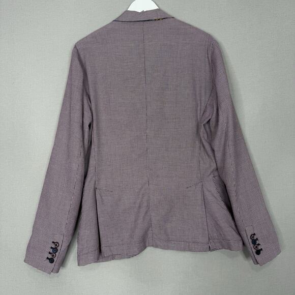 BOB Blazer Jacket Mens IT 50 Blue Check Print Tailored Sport Coat Made in Italy - Picture 6 of 13